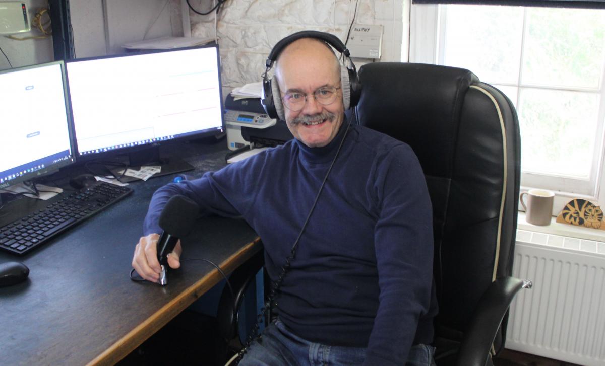 David Llewellyn broadcasting from home